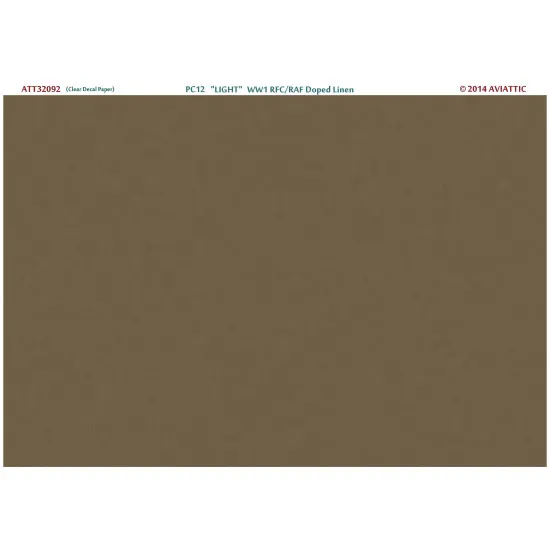 Aviattic ATT32092 1/32 (clear decal paper) PC12 light WW1 RFC/RAF doped linen