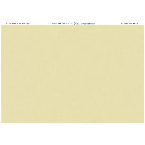 Aviattic ATT32094 1/32 (clear decal paper) WW1 CDL (clear doped linen) aged varnish