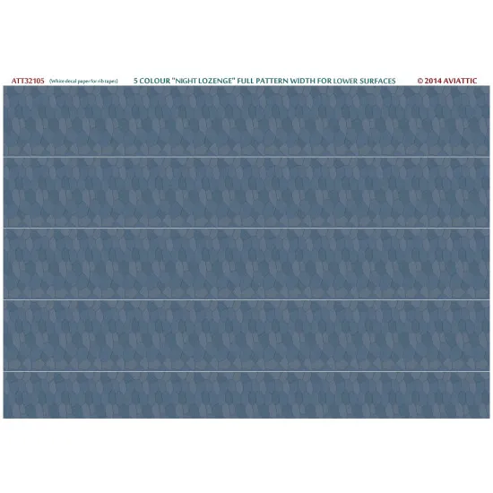 Aviattic ATT32105 1/32 (white decal paper for rib tapes) 5 colour night lozenge full pattern width for lower surfaces