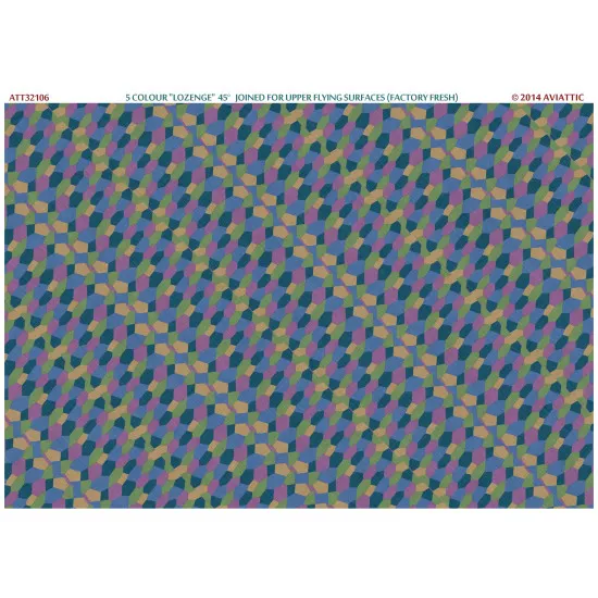 Aviattic ATT32106 1/32 5 colour lozenge 45 degrees joined for upper flying surfaces (factory fresh)