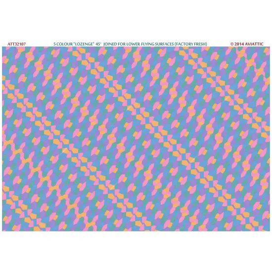 Aviattic ATT32107 1/32 5 colour lozenge 45 degrees joined for lower flying surfaces (factory fresh)