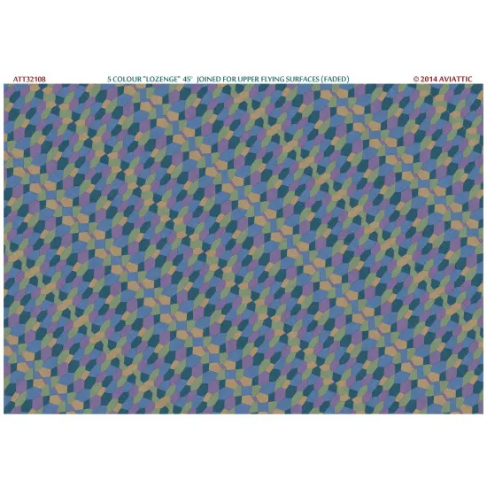 Aviattic ATT32108 1/32 5 colour lozenge 45 degrees joined for upper flying surfaces (faded)
