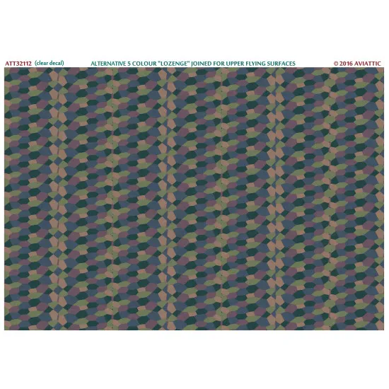 Aviattic ATT32112 1/32 (Clear decal paper) Alternative 5 colour Lozenge joined for flying surfaces