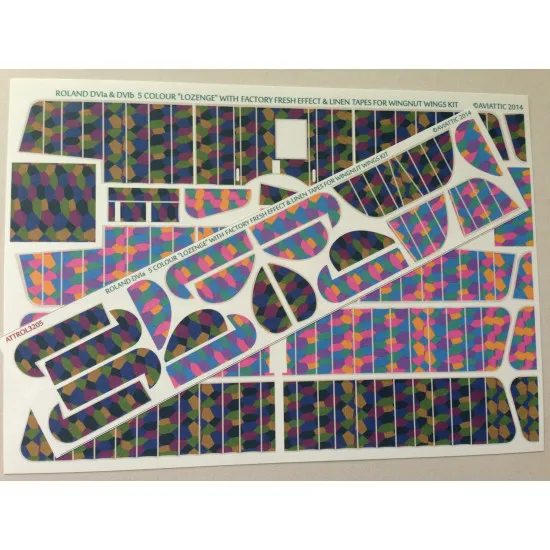Aviattic ATT32121 1/32 Roland DVIa 5 colour lozenge with factory fresh effect and linen tapes for Wingnut Wings kit