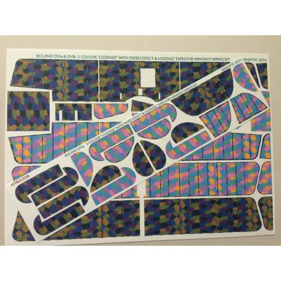 Aviattic ATT32124 1/32 Roland DVIa 5 colour lozenge with faded effect and lozenge tapes for Wingnut Wings kit