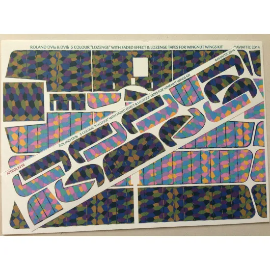 Aviattic ATT32132 1/32 Roland DVIb 5 colour lozenge with faded effect and lozenge tapes for Wingnut Wings kit
