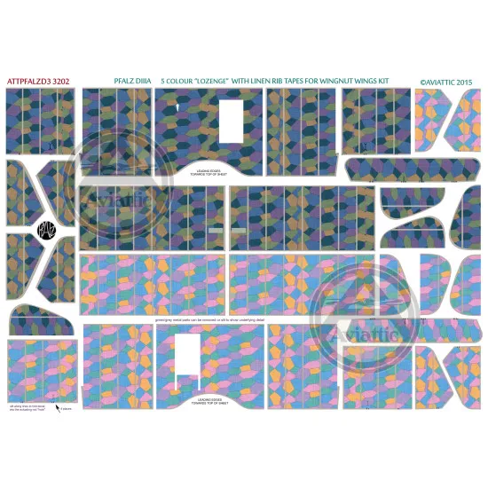 Aviattic ATT32134 1/32 5 Colour Lozenge with linen rib tapes