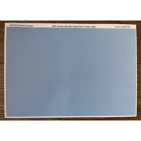 Aviattic ATT32142 1/32 (White decal paper) WW1 German pale blue doped linen Fokker Light
