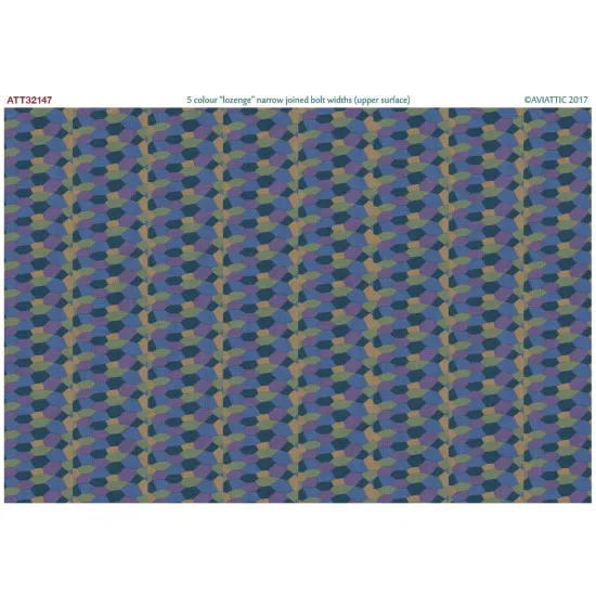 Aviattic ATT32147 1/32 5 colour lozenge narrow joined bolts (upper surface)
