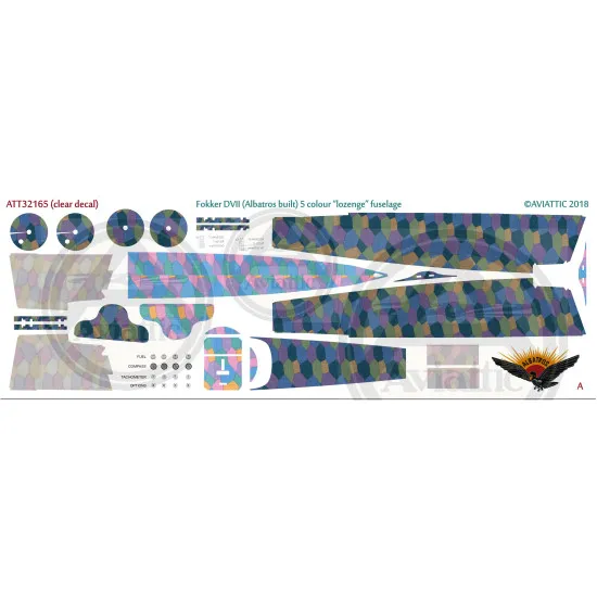 Aviattic ATT32165 1/32 Fokker DVII (Abatros built) 5 colour lozenge fuselage