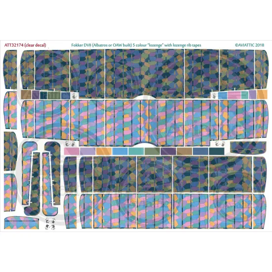 Aviattic ATT32174 1/32 Fokker DVII Albatros OAW 5 color lozenge lozenge rib tape