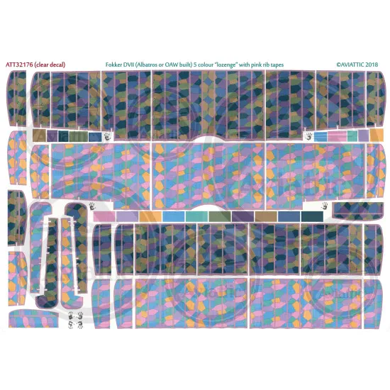Aviattic ATT32176 1/32 Fokker DVII Albatros OAW 5 collozenge pink rib tapes