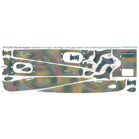 Aviattic ATT32208 1/32 Halberstadt CL.II Stipple camo 5 color clear plywood