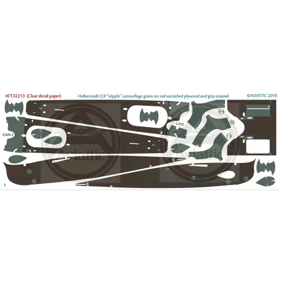 Aviattic ATT32213 1/32 Halberstadt CL.II Stipple camo green on red plywood decal