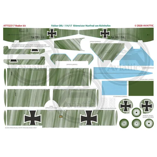 Aviattic ATT32217 1/32 Fokker Dr.I 114/17 Rittmeister Manfred von Richthofen