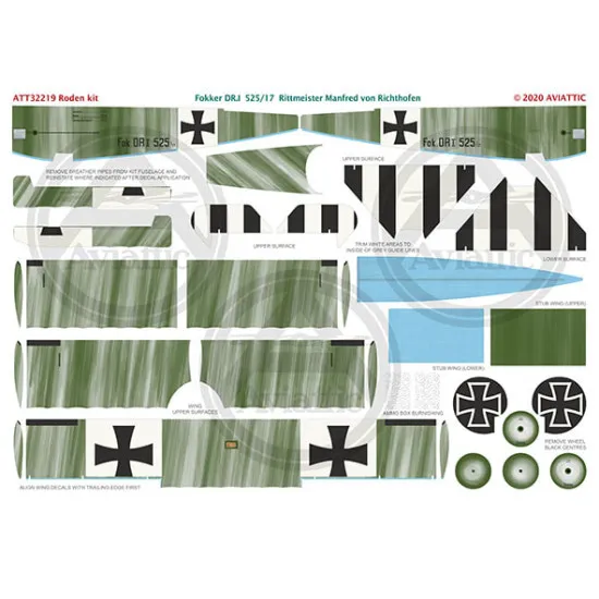 Aviattic ATT32219 1/32 Fokker Dr.I 525/17 Rittmeister Manfred von Richthofen