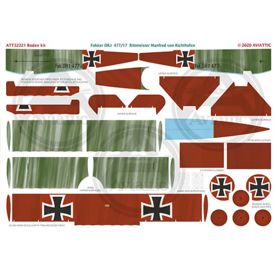 Aviattic ATT32221 1/32 Fokker Dr.I 477/17 Rittmeister Manfred von Richthofen