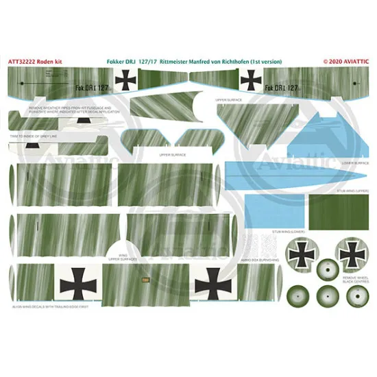 Aviattic ATT32222 1/32 Fokker Dr.I 127/17 Rittmeister Manfred von Richthofen 1