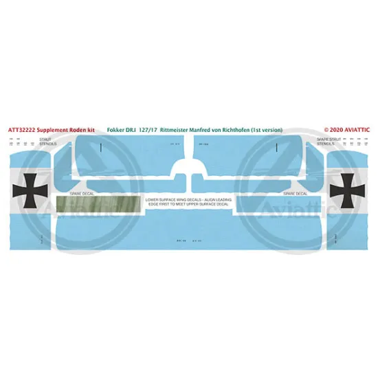 Aviattic ATT32222 1/32 Fokker Dr.I 127/17 Rittmeister Manfred von Richthofen 1