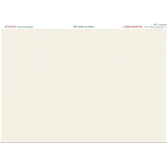 Aviattic ATT32241 1/32 (Clear decal paper) Off white paint on linen