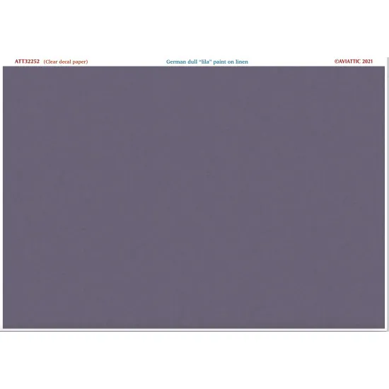 Aviattic ATT32252 1/32 (Clear decal paper) German Lila light paint on linen