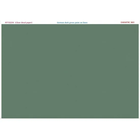 Aviattic ATT32256 1/32 (Clear decal paper) German dark green paint on linen