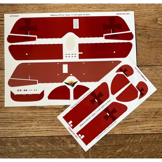 Aviattic ATT32257 1/32 Albatros DV/Va Jasta 11 red paint on linen, national markings overpainted