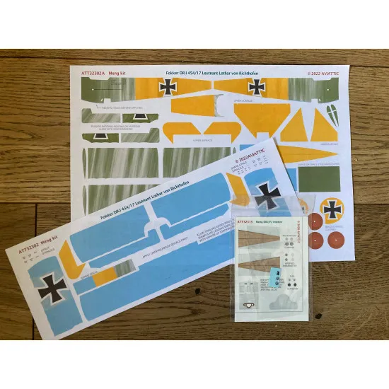 Aviattic ATT32302A 1/32 Meng Fokker DR.I 454/17 Lothar von Richthofen scheme A