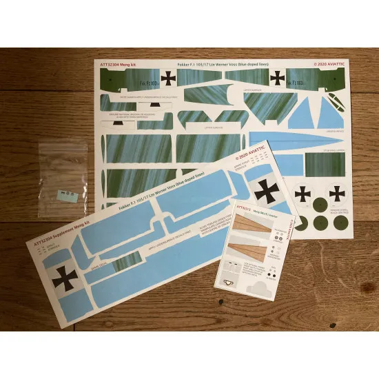 Aviattic ATT32304 1/32 Meng Fokker F.I 103/17 Ltn Werner Voss blue doped linen