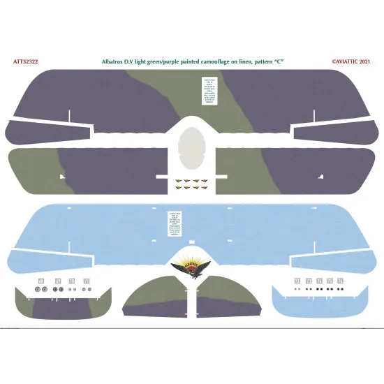 Aviattic ATT32322 1/32 Albatros DV light green/purple painted camouflage linen C