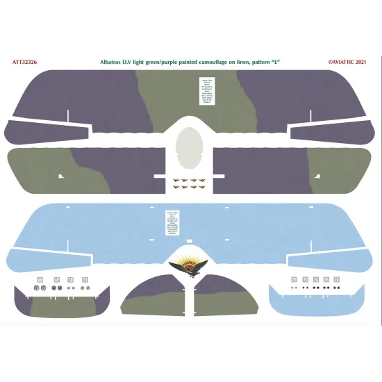 Aviattic ATT32326 1/32 Albatros DV light green/purple painted camouflage linen E