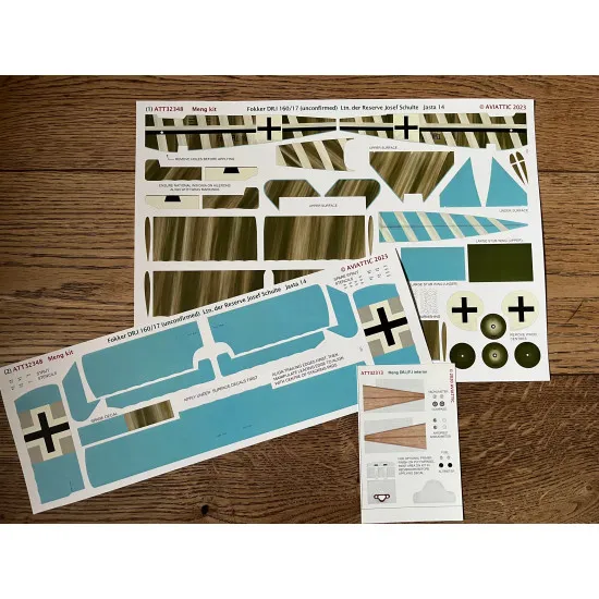 Aviattic ATT32348 1/32 Meng Fokker DR.I 160/17 derReserve Josef Schulte Jasta 14