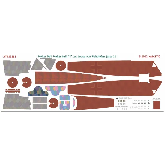Aviattic ATT32365 1/32 Fokker DVII F Ltn Lothar von Richthofen, Jasta 11 (red)