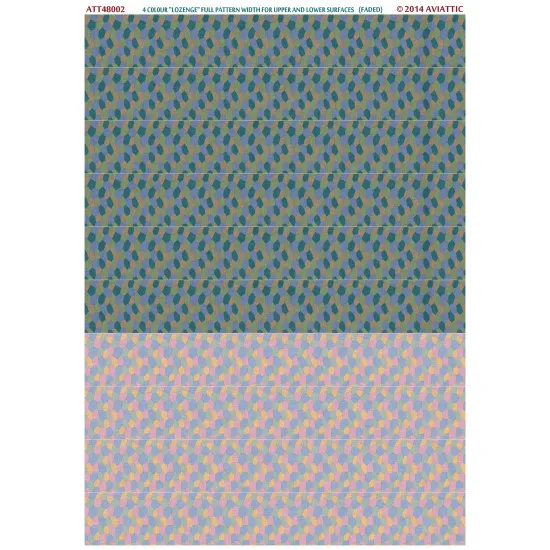 Aviattic ATT48002 1/48 4 colour lozenge full pattern width for upper and lower surfaces (faded)