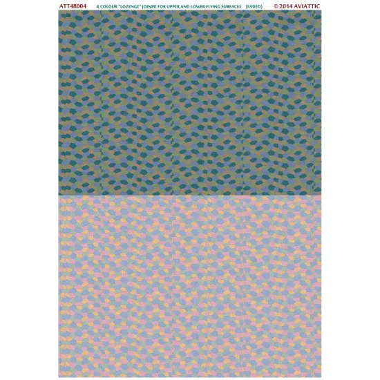 Aviattic ATT48004 1/48 4 colour lozenge joined for upper and lower flying surfaces (faded)