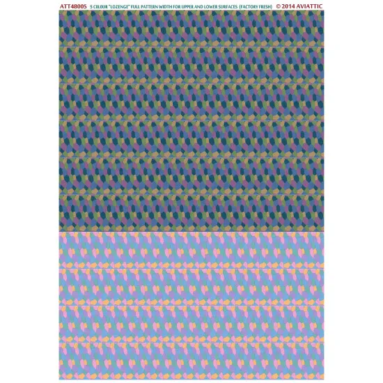 Aviattic ATT48005 1/48 5 colour lozenge full pattern width for upper and lower surfaces (factory fresh)