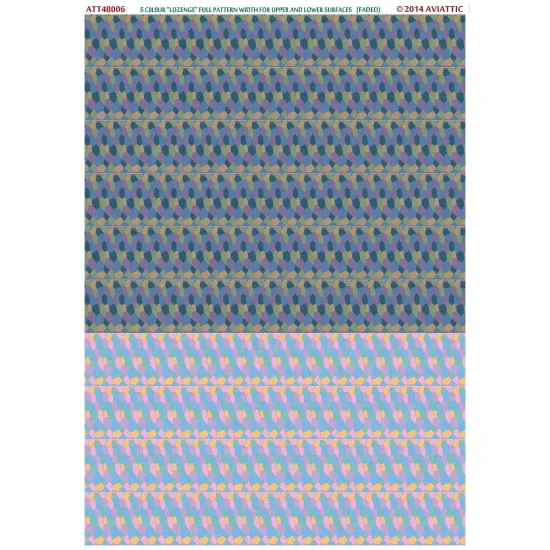 Aviattic ATT48006 1/48 5 colour lozenge full pattern width for upper and lower surfaces (faded)
