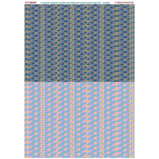 Aviattic ATT48008 1/48 5 colour lozenge joined for upper and lower flying surfaces (faded)