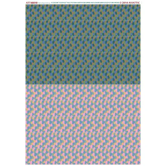Aviattic ATT48010 1/48 (white decal paper for rib tapes) 4 colour lozenge full pattern width for upper and lower surfaces (factory fresh)