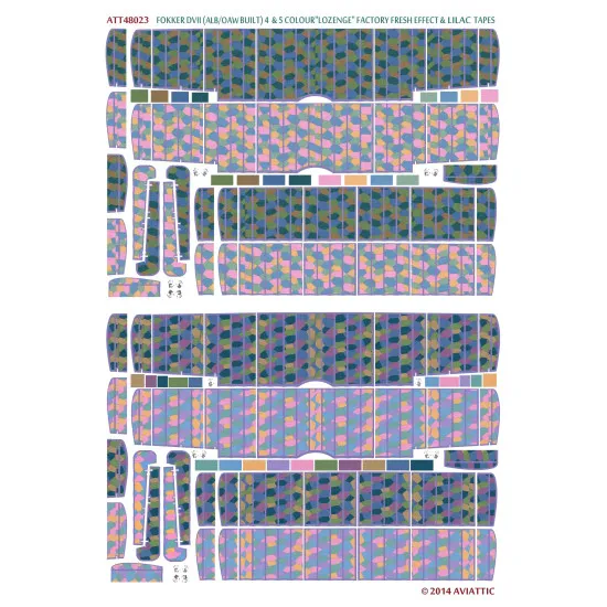 Aviattic ATT48023 1/48 Fokker DVII 4-5 color lozenge fresh effect lilac tapes x2