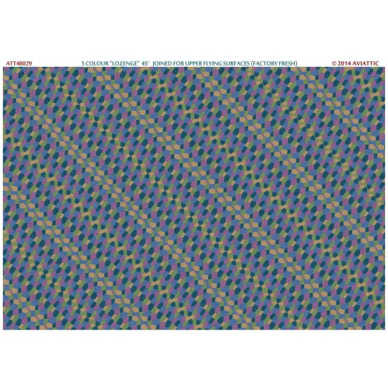 Aviattic ATT48029 1/48 5 color lozenge 45 degrees joined for upper flying surfaces (factory fresh)