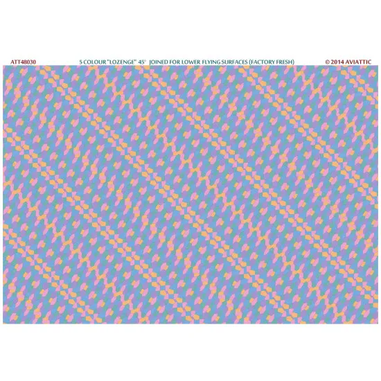 Aviattic ATT48030 1/48 5 color lozenge 45 degrees joined for lower flying surfaces (factory fresh)