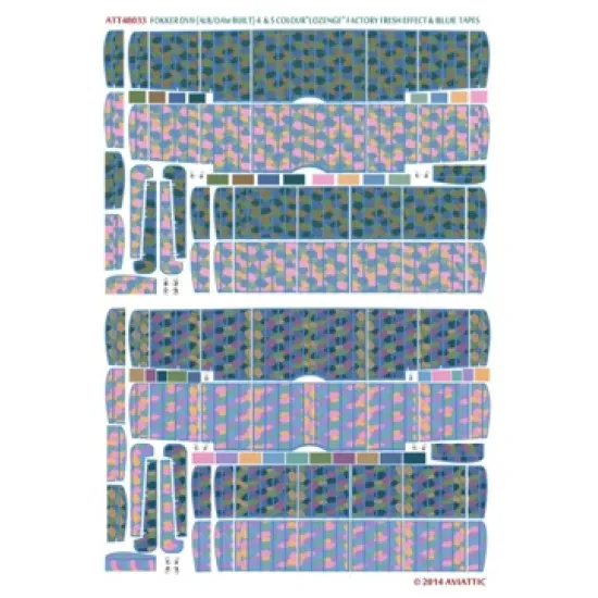 Aviattic ATT48033 1/48 Fokker DVII 4 & 5 color lozenge fresh effect blue tapes 2