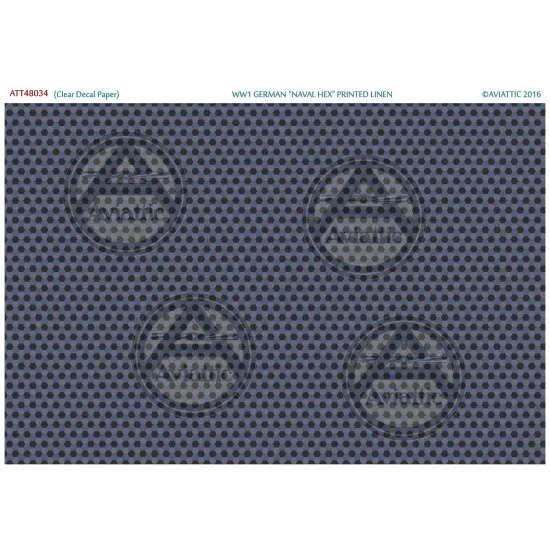 Aviattic ATT48034 1/48 (Clear Decal Paper) WW1 German Naval Hex Printed Linen