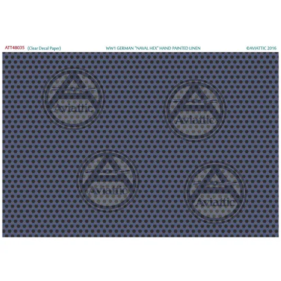 Aviattic ATT48035 1/48 (Clear Decal Paper) WW1 German Naval Hex Hand Painted Linen