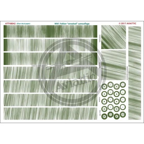 Aviattic ATT48042 1/48 (Clear decal paper) WW1 Fokker streaked camouflage