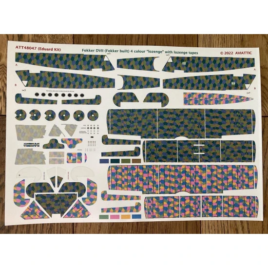 Aviattic ATT48047 1/48 Fokker DVII (Fokker built) 4 colour lozenge with tapes