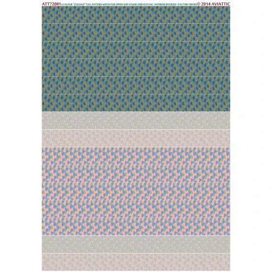 Aviattic ATT72001 1/72 4 colour lozenge full pattern width for upper and lower surfaces inc. interior reversed (factory fresh)