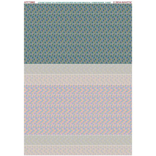 Aviattic ATT72002 1/72 4 colour lozenge full pattern width for upper and lower surfaces inc. interior reversed (faded)