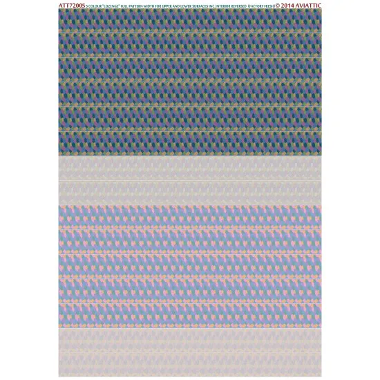 Aviattic ATT72005 1/72 5 colour lozenge full pattern width for upper and lower surfaces inc. interior reversed (factory fresh)